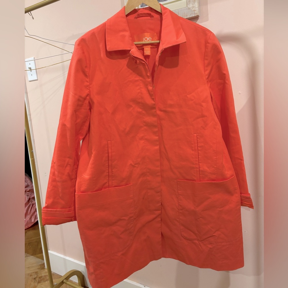 Joe Fresh Trench Coat, 100% cotton color coral size M.